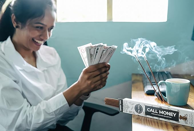 Money Incense Sticks - Total 120 Insence-Sticks (20 Inscents x 6 Insense) Inciensos Aromaticos Para La Casa Incents to Attract Money Luck Success Abundance Blessing Road Opener + Incense Holder