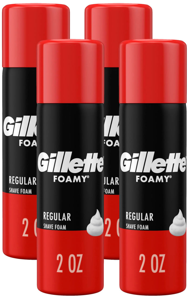 Gillette Foamy Regular Shaving Foam, 2 oz (Pack of 4)