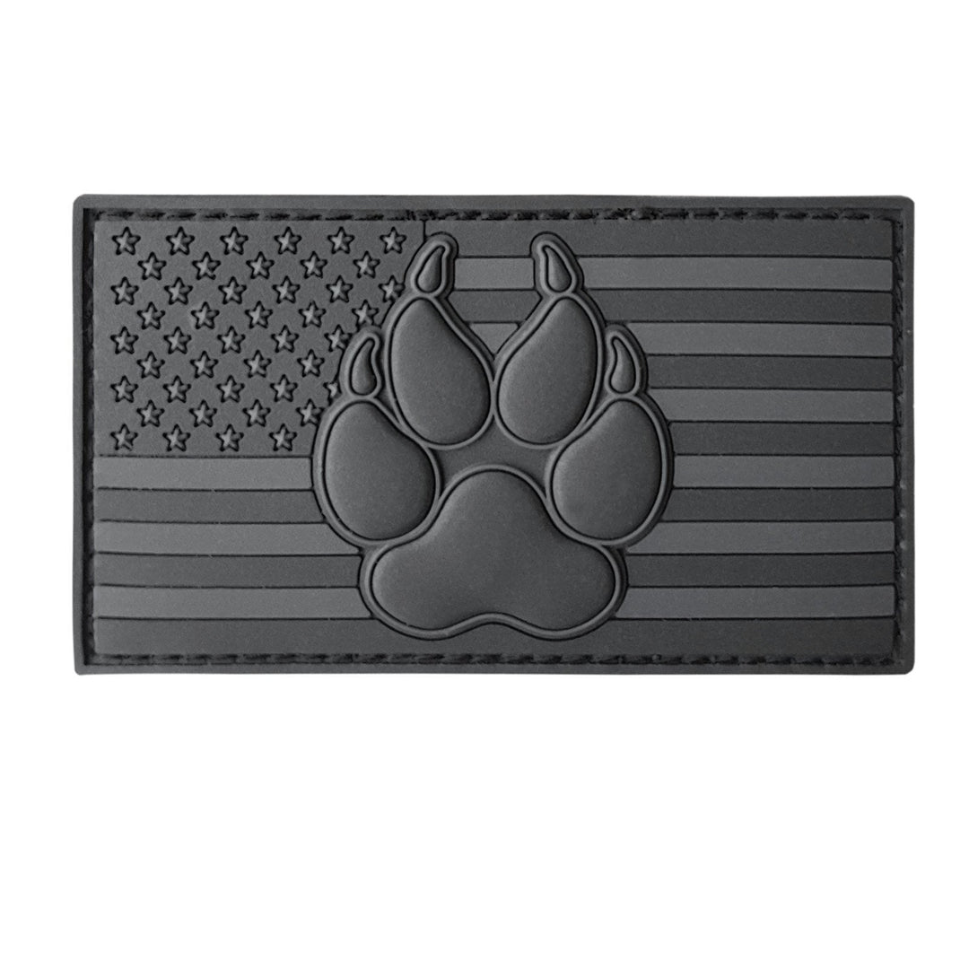 American K9 Patch Tactical PVC Badge Compatible with Velcro Dog Patches for Harness - Service Dog Patches, K9 Patches, Dog Vest Patches, Patches for Hats (All Black)