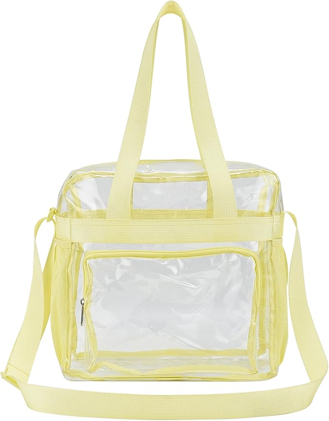 USPECLARE Clear Tote Stadium Approved, Security Travel & Gym Clear Bag for Work Sports Games Concerts