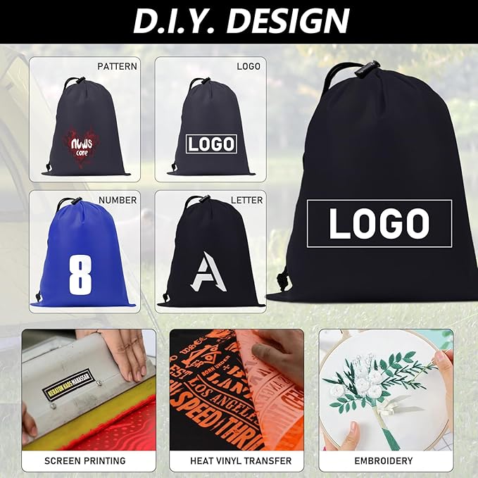 iMucci Upgrade Waterproof Drawstring Bag Sack Nylon Bag Ditty Bag for Gym Traveling, Hiking, Yoga, Shopping