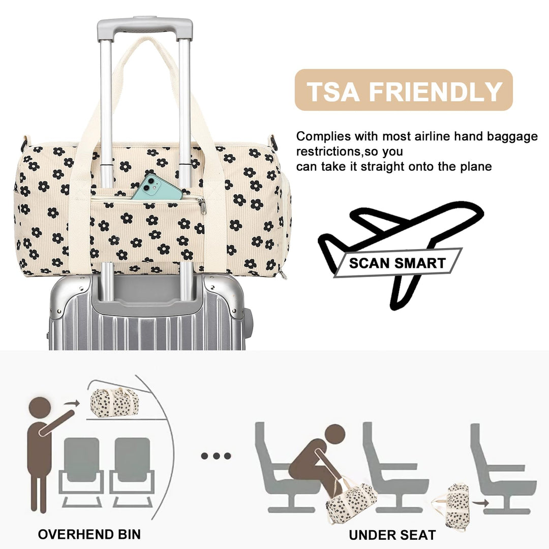 BLUBOON Duffle Bag Girls Kids Cute Gym Bag with Shoes Compartment & Wet Separation Waterproof Sports Overnight Travel Bag