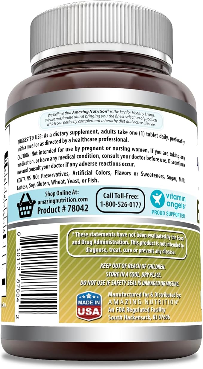 Amazing Formulas Vitamin B Complex with 11 Key Nutrients | Tablets Supplement | Vitamin B1, B2, B3, B6, B12, Folic Acid, Biotin, Choline, Inositol, PABA (240 Count)