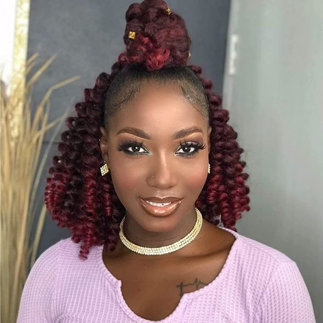 10 Inch Jamaican Bounce Crochet Hair 22 Strands 4 Packs Wand Curl Crochet Hair Curly Crochet Braids For Black Women (10 Inch 4Pa