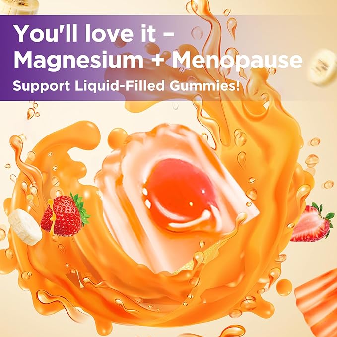 Magnesium Glycinate Gummies for Women, High Absorption Magnesium Supplement with Menopause Support Blend, Magnesium & Hormone Balance for Sleep Support, Vegan, 60 Chews