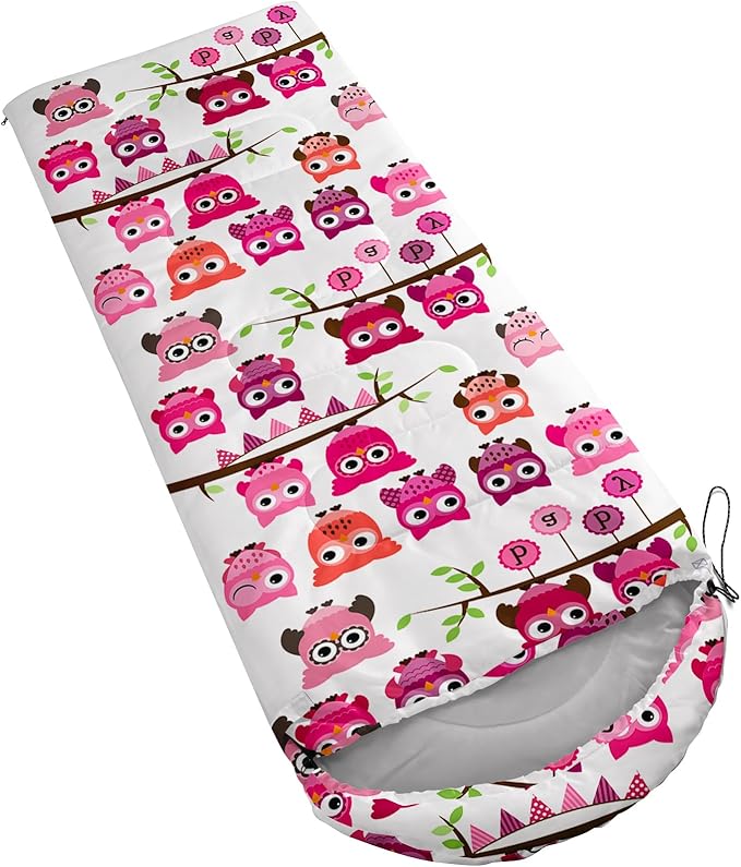 AILONEN Cartoon Fox Camping Sleeping Bag for Boys Girls Adults,Lightweight & Waterproof,3 Season Warm & Cold Weather,Portable,Kawaii Fox Printed Sleeping Bag,Traveling,Camping,Hiking