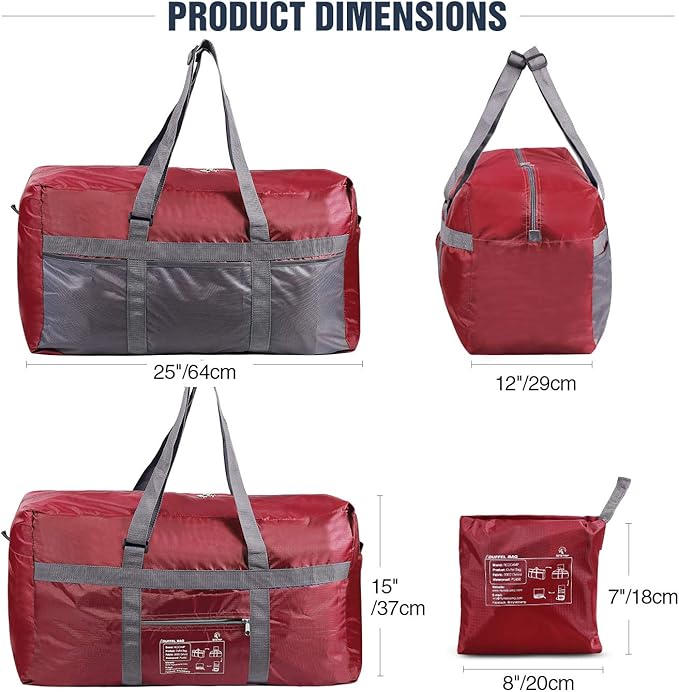 REDCAMP Foldable Travel Bag, Large Sports Bag, 75L/96L/100L, Lightweight Waterproof Tote Bag