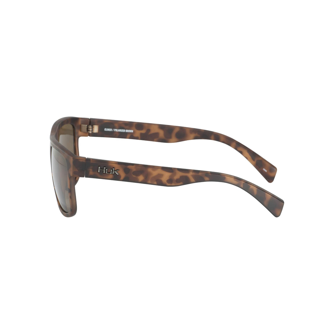 HUK, Polarized Lens Eyewear with Performance Frames, Fishing, Sports & Outdoors Sunglasses Panto, (Clinch) Brown/Tort, Medium/Large