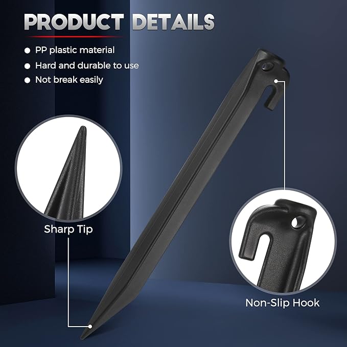 9 Inch Plastic Inflatable Stakes Yard Stakes Replacement Yard Inflatable Accessories for Inflatables Camping Tent Stakes Tent Pegs for Christmas Garden Home Decorations