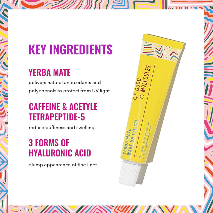 Yerba Mate Eye Gel | Hydrating Under Eye Cream with Caffeine & Hyaluronic Acid