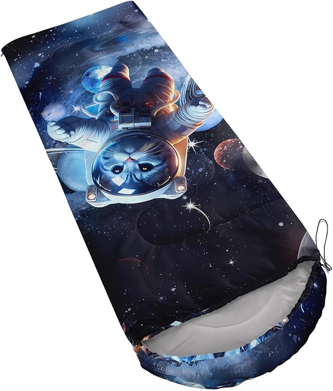 AILONEN Boys Sports Camping Sleeping Bags,Lightweight & Waterproof,3 Season Warm & Cool Weather,Black Player Basketball Sleeping Bags for Kids Adults,Travelling,Outdoors