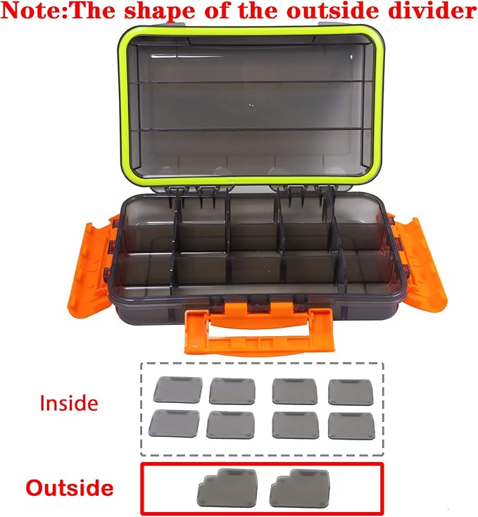BLISSWILL Fishing Tackle Storage Trays,Fishing Tackle Box,Storage Organizer Box,3600/3700 Tackle Trays with Removable Dividers,Tea-Colored Transparent Waterproof Fishing Tackle Storage