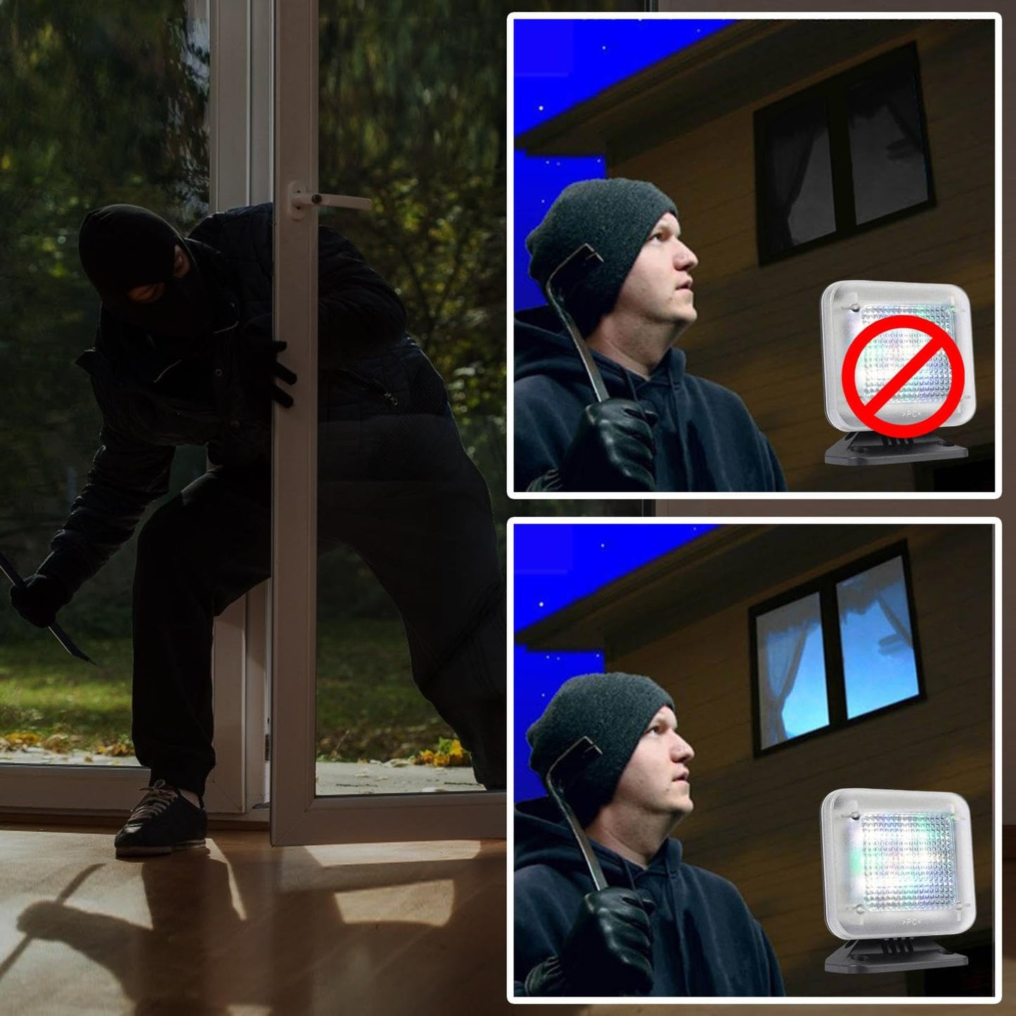 LED Lamp Fake TV Simulator Light, Anti-Burglar TV Light with 4 Modes, Deter Intruders - Timer & Dusk Sensor Night Security Lights for Home Security Burglary Protection (White)