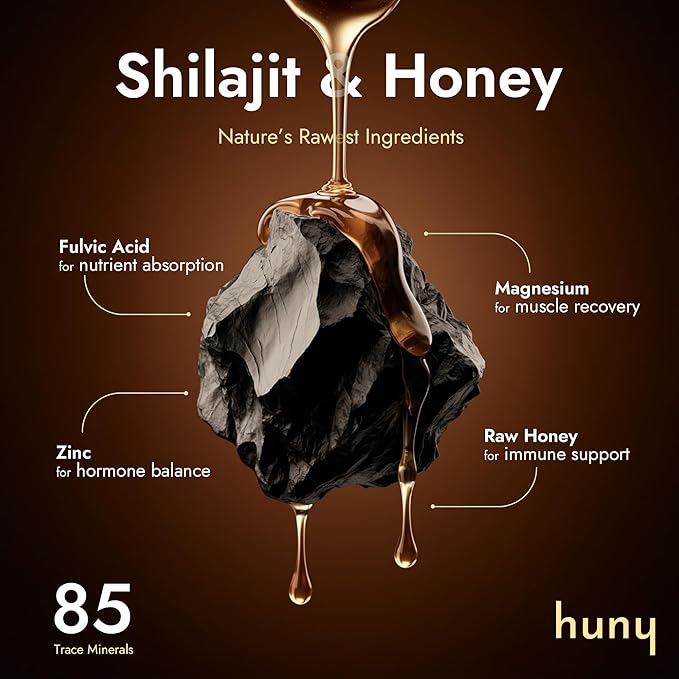 Bee Energized with Shilajit Honey Sticks | 85+ Trace Minerals for Clean Energy, Focus & Immune Support | Pure Himalayan Shilajit for Men & Women | 30 Count (Pack of 1)