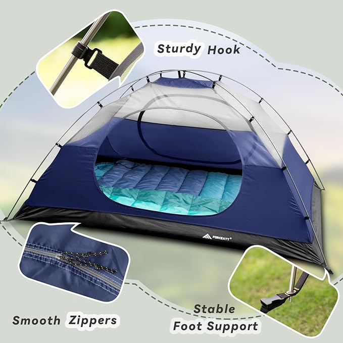 Forceatt Camping Tent 2/3/4 Person, Professional Waterproof & Windproof Lightweight Backpacking Tent Suitable for Outdoor,Hiking,Camping, Mountaineering and Travel