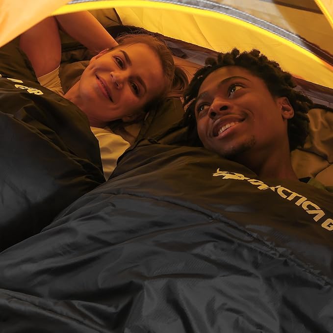 Antarctica Gear Heated Sleeping Bag, 5pcs Heating Areas Sleeping Bags with 16000mAh 12V Battery Pack, 3 Adjustable Heating Levels Cold Weather Sleeping Bag for All Season Hiking & Camping