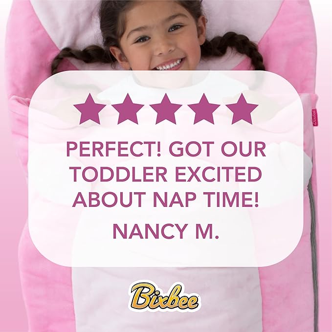 Bixbee Kids Sleeping Bag, Soft Sleepy Sack for Kids & Toddlers | Easy Roll Up Design for School, Daycare + Naptime, 60 x 22 Inches | Cozy Slumber Bag w Lining for Girls + Boys
