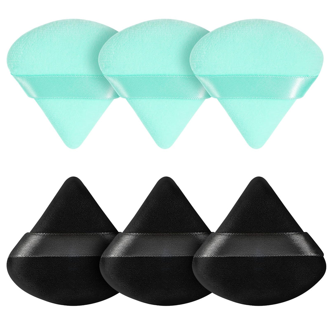 Pimoys 6 Pieces Powder Puff Face Soft Triangle For Loose Powder, Velour Makeup Blender Sponge Set Setting Powder Puff Beauty Mak