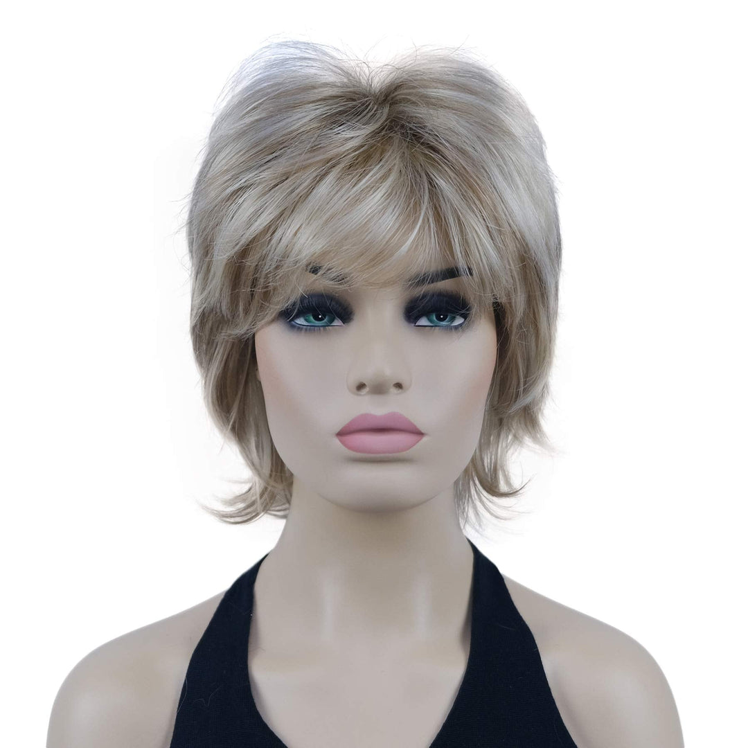 Lydell Short Layered Shaggy Wavy Full Synthetic Wigs (H16/613 Blonde Highlights)