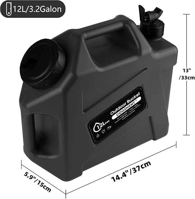 3.2 Gallon/5 Gallon Water Containers with Spigot, BPA Free Water Jug, Military Green Water Tank, Multifunction Water Storage Containers for Camping Outdoor Hiking,Emergency Stroage