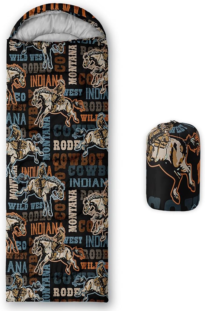 AILONEN Cartoon Fox Camping Sleeping Bag for Boys Girls Adults,Lightweight & Waterproof,3 Season Warm & Cold Weather,Portable,Kawaii Fox Printed Sleeping Bag,Traveling,Camping,Hiking