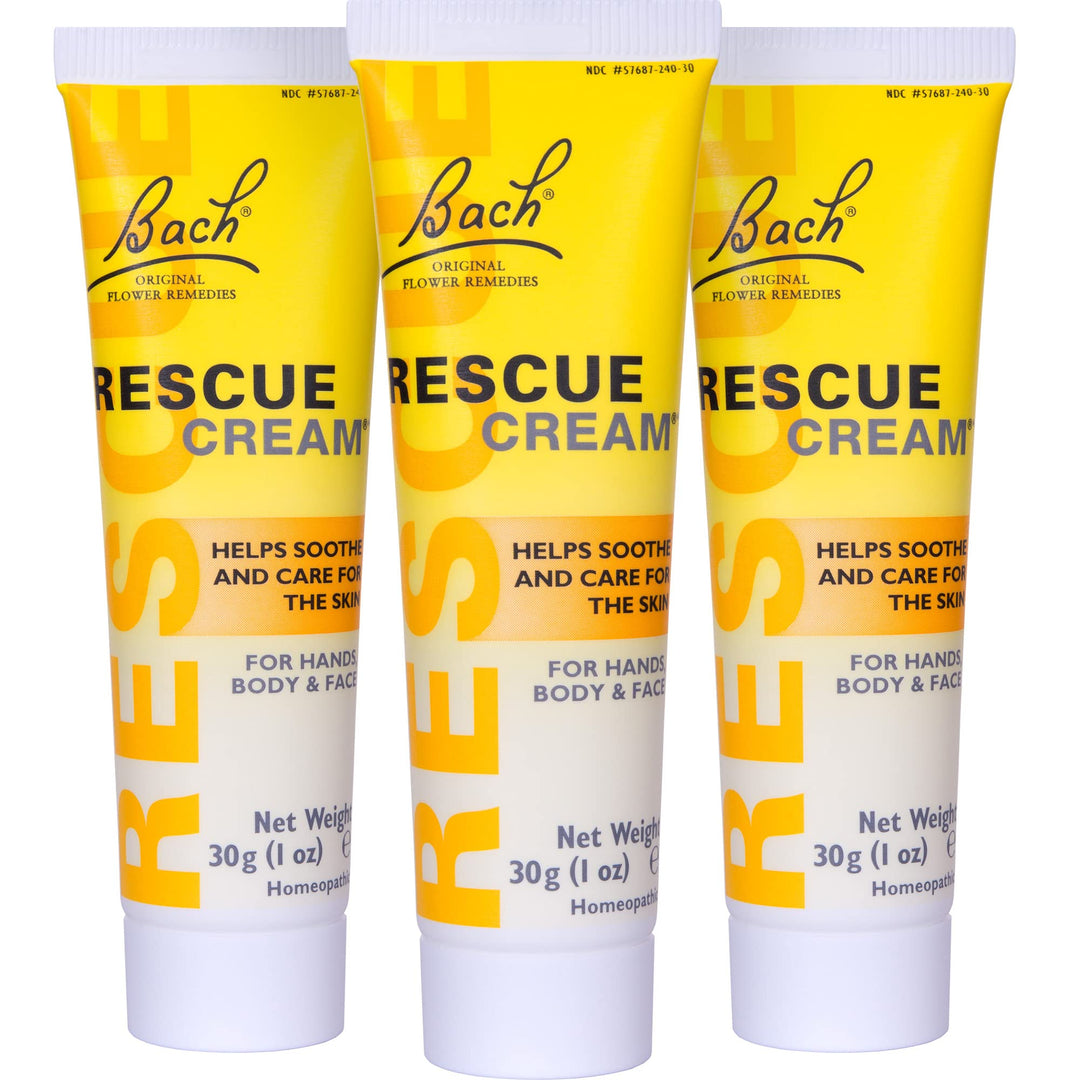 Bach Rescue Cream, Hydrating Skincare For Hands, Body And Face, Shea Butter, Homeopathic Stress Relief Flower Essences, Fragranc