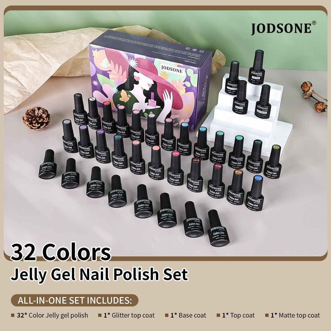 23-Piece Colorful Gel Nail Polish Kit | Classic Matte & Glossy Top Coats