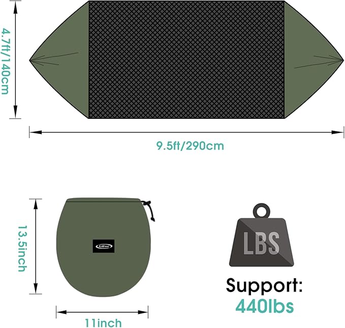 G4Free Large Camping Hammock with Mosquito Net 2 Person Pop-up Parachute Lightweight Hanging Hammocks Tree Straps Swing Bed for Outdoor Backpacking Backyard Hiking