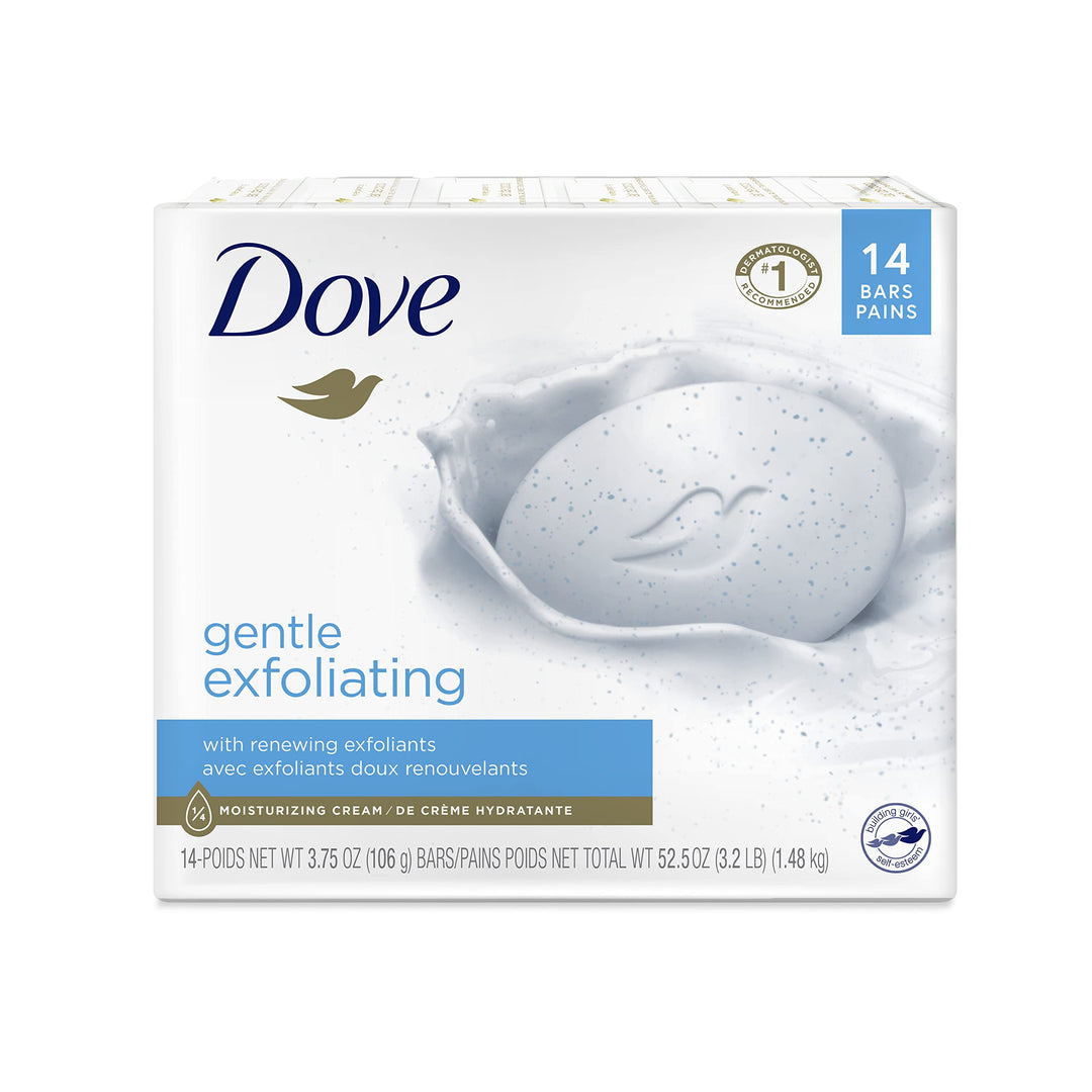 Dove Beauty Bar More Moisturizing Than Bar Soap Gentle Exfoliating With Mild Cleanser For Softer And Smoother Skin 3.75 Oz Pack