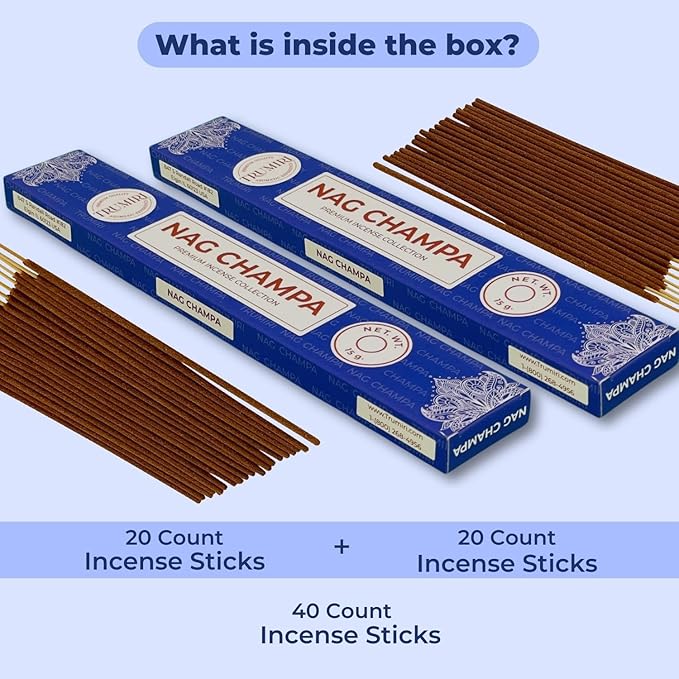 Nag Champa Incense Sticks - Total 30 Insence-Sticks - Dual Pack of 15 Insense - Inciensos - Inscents - Natural Non Toxic Ingredients - Incents - Incence - Inscense - Insents