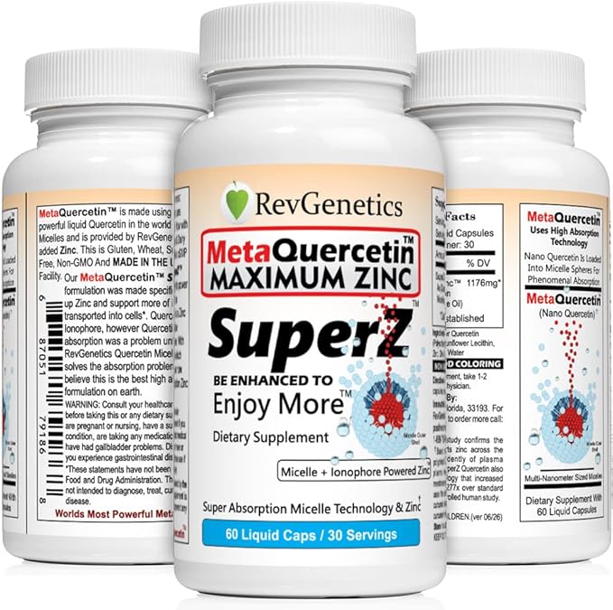 MetaQuercetin SuperZ: Micelle + Ionophore Powered Zinc™
