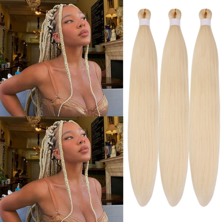 Blonde Braiding Hair Pre Stretched Knotless Braids Hair Extension 28 Inch Fake Blonde Hair for Braiding