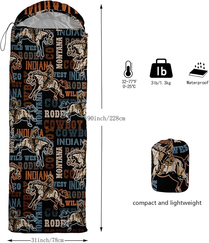 AILONEN Cartoon Fox Camping Sleeping Bag for Boys Girls Adults,Lightweight & Waterproof,3 Season Warm & Cold Weather,Portable,Kawaii Fox Printed Sleeping Bag,Traveling,Camping,Hiking