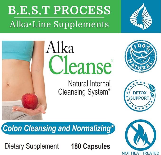 Alka•Cleanse Best Process Alkaline — Herbal Detox Colon Cleanse & Digestive Distress Formula — Psyllium Husk, Probiotics, Enzymes & Herbs (6)