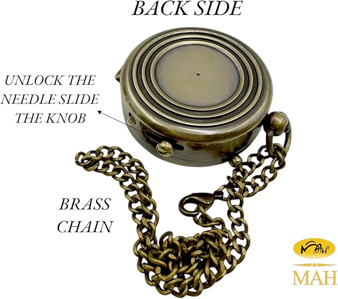 Handmade Religious Compass – “God is with You” Engraved Working Brass Gift – Christian Baptism, Confirmation, Christening or First Communion Keepsake for Boys, Teens & Men – Guided by Faith