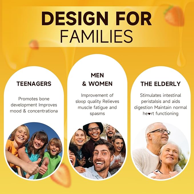 2 Pack Magnesium Oxide Gummies 400mg, Chewable Magnesium Oxide Supplement for Adults & Kids, Nerve & Muscle Support, Non-GMO, Sugar-Free, Strawberry Flavor, 120 Count