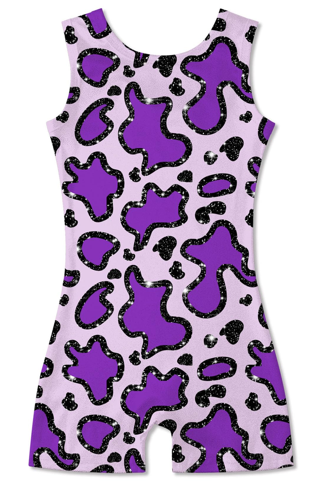 uideazone Girls Gymnastics Dance Leotards Size 5 6 Kids One-piece Cows Print Ballet Bodysuit Quick Dry Sparkly Stretchy Athletic Unitards
