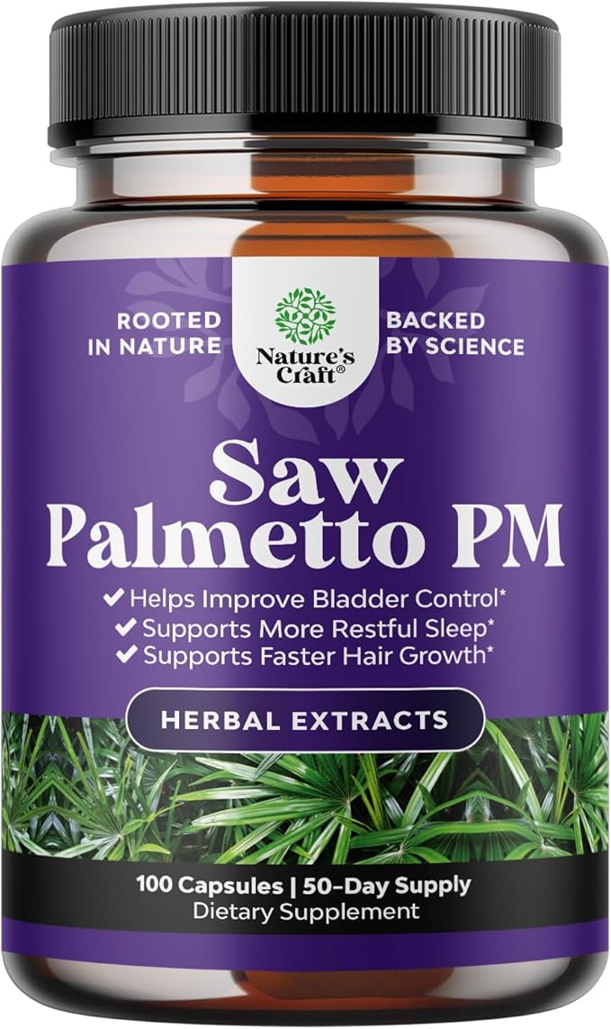 Nighttime Defense Saw Palmetto for Men - Saw Palmetto Extract Prostate Supplement for Men Help Reduce Night Urination Frequency Urgency and Overactive Bladder with Lycopene Pumpkin Seed and Melatonin