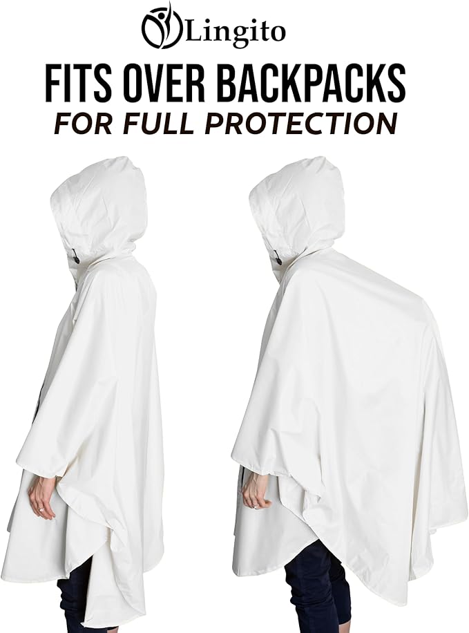 Heavy Duty Rain Poncho for Backpacking, Waterproof Lightweight for Adults, Military, Emergency, Camping, Men, Women