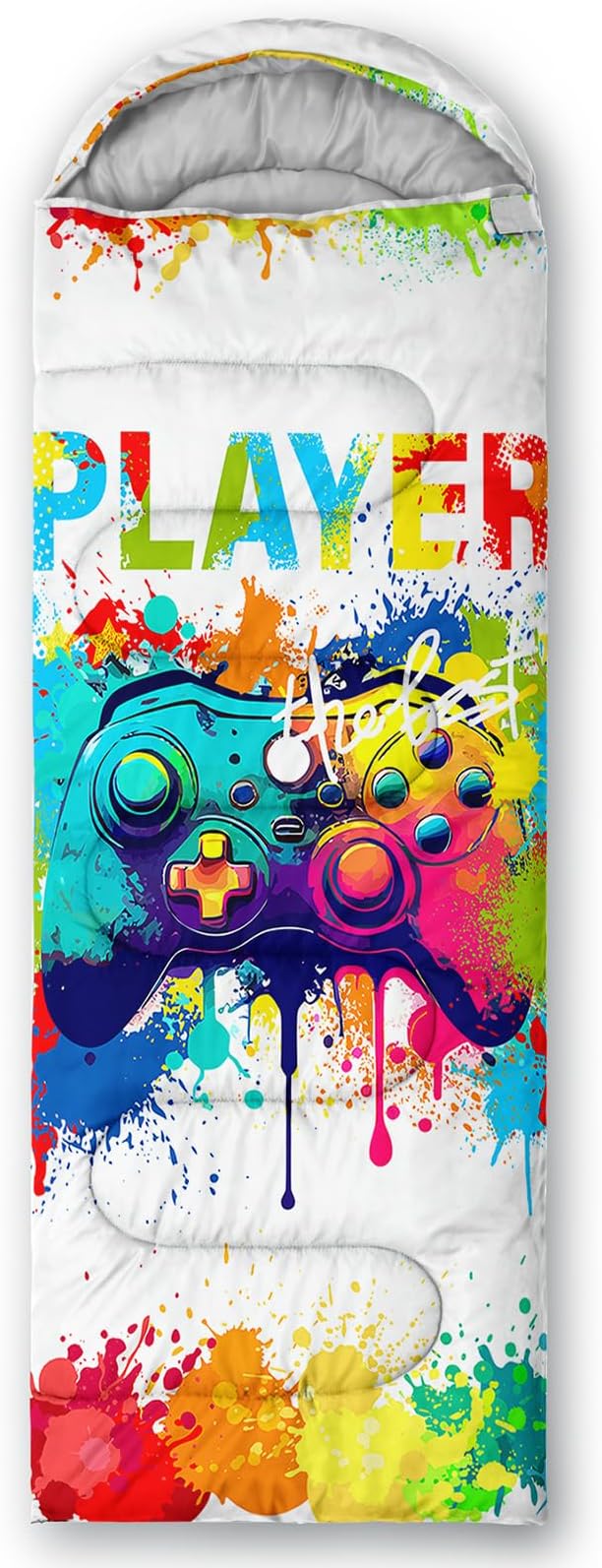 AILONEN Boys Sports Camping Sleeping Bags,Lightweight & Waterproof,3 Season Warm & Cool Weather,Black Player Basketball Sleeping Bags for Kids Adults,Travelling,Outdoors