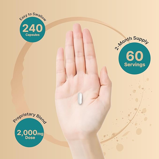 NatureBell Hyaluronic Acid Supplements 2,000 mg | 240 Capsules, with MSM & Hydrolyzed Bovine Collagen – 3 in 1 Support for Skin Hydration, Joint Lubrication, Hair, and Eye Health