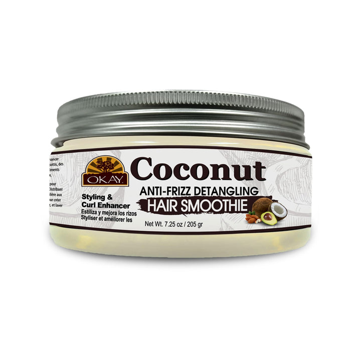 Okay coconut anti frizz detangling hair smoothie 7.25 ounce, Beige, 7.25 Ounce