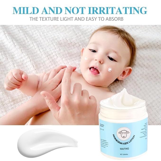Magnesium Lotion for Kids,4oz Magnesium Lotion for Sleep,Topical Magnesium Cream Helps Kids Stay Calm During The Night and at Bedtime,Soothing Relief & Relaxation