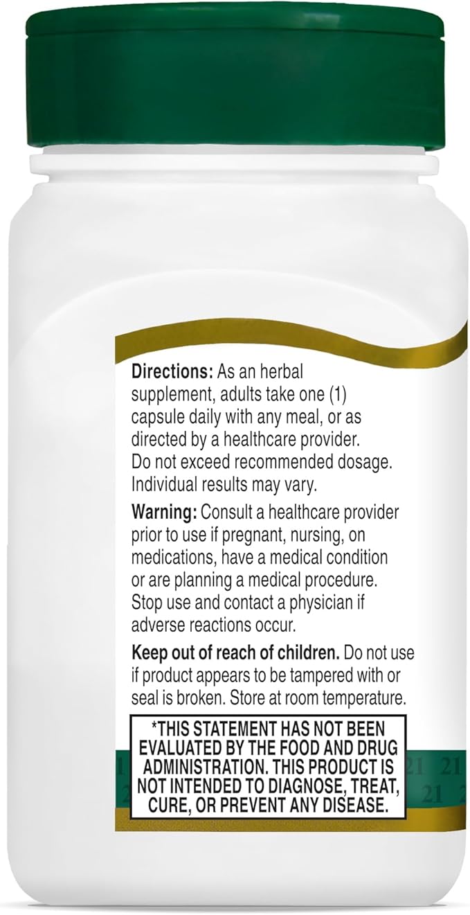 21st Century Lion's Mane 2,100 mg, Plus Black Pepper Extract, Vegetarian Capsules, 60 Count