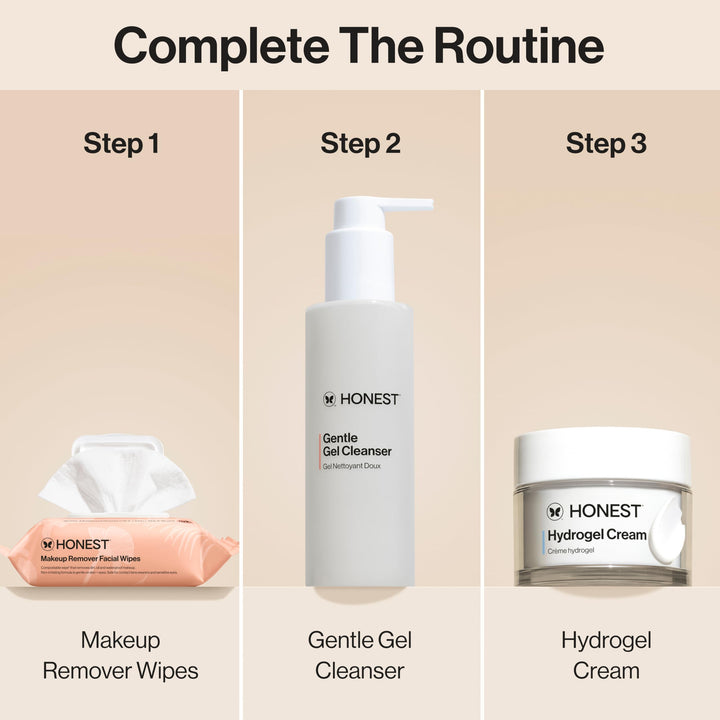 Honest Beauty Fragrance Free Cleansing Makeup Remover Facial Wipes | Plant Based, Hypoallergenic, Gentle for Sensitive Skin | 30 Count