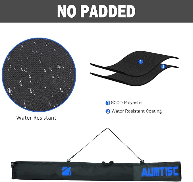 AUMTISC Ski Bag and Boot Bag Combo, Padded Ski Bags for Air Travel Flying, Adjustable Length for Skis Up to 200 cm and Boots Up to Size 13