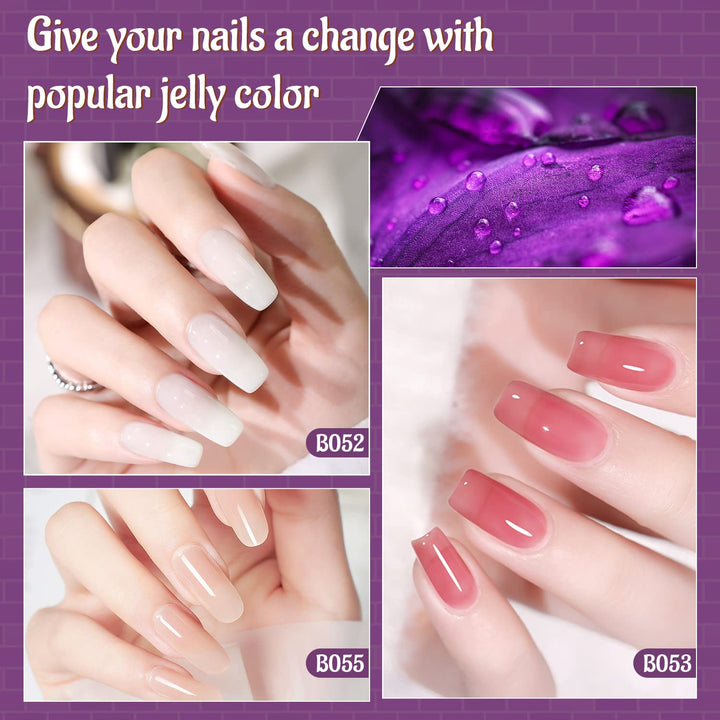 32+4 Pcs Gel Nail Polish Kit | Glitter Soak Off Gel for DIY Manicure