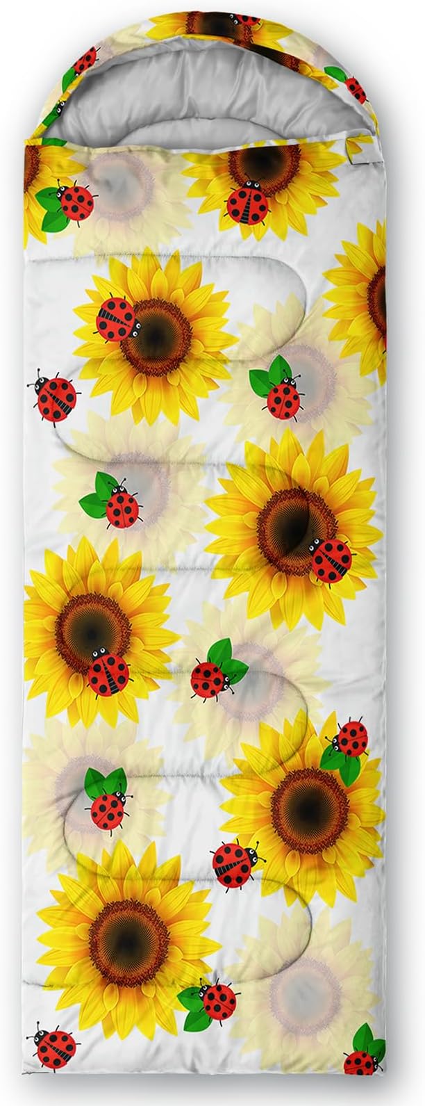 AILONEN Kids Floral Cat Camping Sleeping Bags,Lightweight & Waterproof,3 Season Warm & Cool Weather,Kawaii Kitten Sleeping Bags for Girls Adults,Travelling,Outdoors