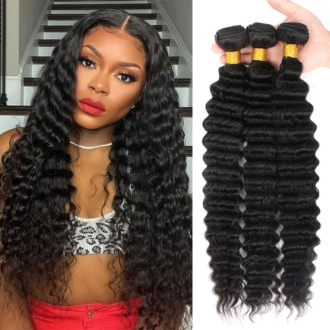 12A Grade Brazilian Virgin Hair Pineapple Deep Wave 3 Bundles 20'' 22'' 24'' 300G 100% Unprocessed Virgin Brazilian Deep Wave Hu