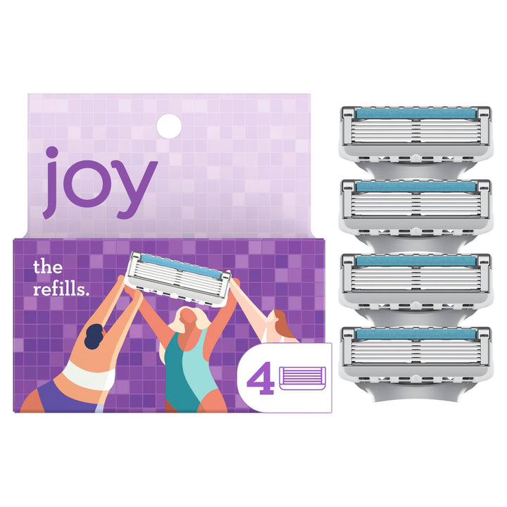 joy razor blade cartridge refill for women, 4 blade refills